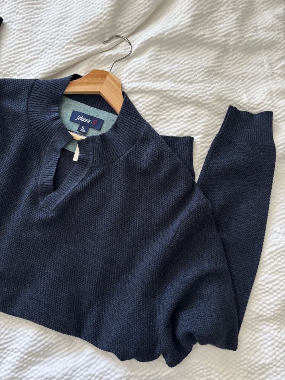 JOHNNIE-O Navy Esteban Johnny Collar Sweater